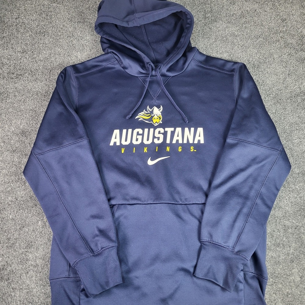 Nike Augustana Vikings Dri-Fit Hoodie Mens Medium Navy Blue Pullover Sweatshirt